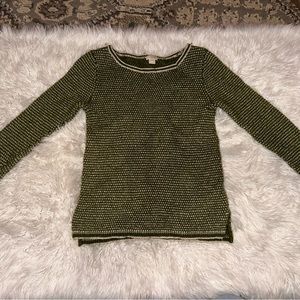 J.Crew Green heart pattern warm sweater